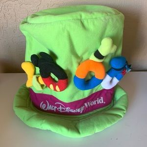Vintage Walt Disney World Lime Green Character Top Hat